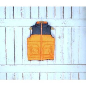 Childrens orange and black Vertical'9 puffer vest - Large
